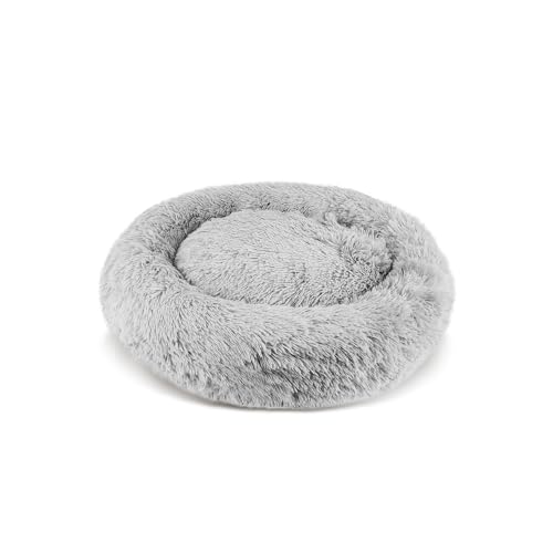 PATAM Cuccia Morbida, Lettino per Cani e Gatti a Ciambella Sfoderabile e Antiscivolo, Alaska Grigio, Medium 61 cm