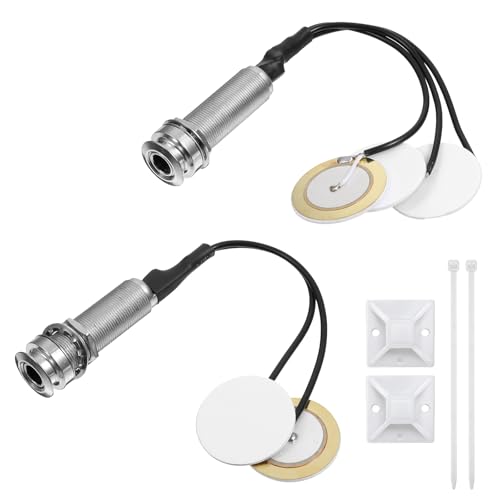 2 Pcs Pickups Piezo Transducer Pickup Combo Piezo Pickups Transducer 3-in-1 & 2-in-1 Self-Adhesive...