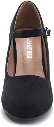 MAIERNISI JESSI Women's Mary Jane Pumps, Closed Round Toe, Block Heel with Ankle Strap Buckle, 3.54 Inch High Heel - Image 6