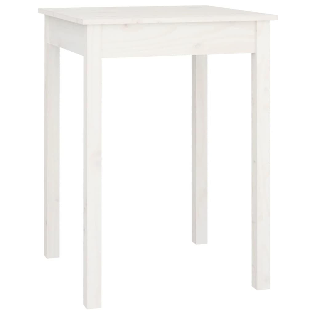 Mesa de Comedor Madera Maciza de Pino Blanca 55x55x75 cm Blanco,814255
