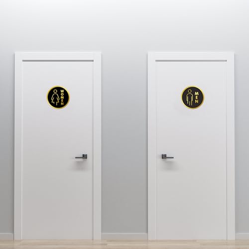 Image of Rousrie Men And Women Stickers For Glass Doors (Size: 6 Inch) For Office, Stores, Cafe, Hotel, Restaurant, Business & Shop, Self-Adhesive, Acrylic Signage (MEN WOMEN)
