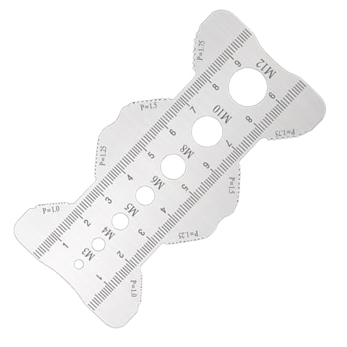 Scheda di misurazione del bullone, misuratore portatile a vite | Misuratore a vite multifunzione | Dispositivo di identificazione della filettatura compatta | Per ingegneri meccanici, officina, garage