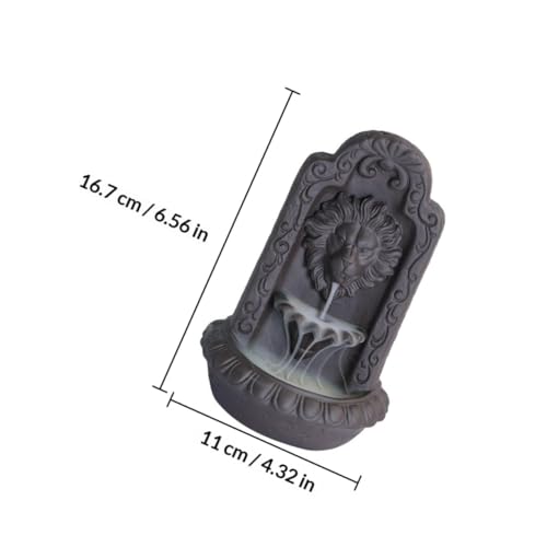 Brûleur encens cascade fumée lion BETOOKY statuette céramique zen - 3