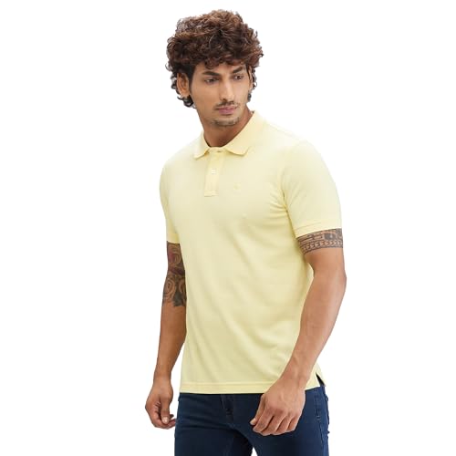 Image of Parx Men Regular Fit Solid Pattern Cotton Polyester Blend Half Sleeve Polo Neck Casual T-Shirt