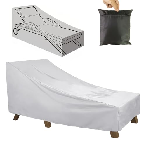 hifrom Abdeckung Gartenliege Wasserdicht Abdeckplane, 210D Oxford Schutzhülle Gartenmöbel Abdeckung, Gewebe Schutzhülle Abdeckplane für Sonnenliege Liegestuhl Deckchair