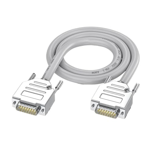 lowmountainswere DB15 Industrial Grade Drag Chain 15pin Male to Female Connector 1 Meter /5M RVVP16*15 Parallel Lines Sol*/id Pin Data Cable(Male to Male,5 Meters)