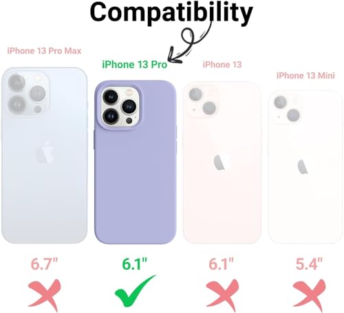 Image of Back Cover for iPhone 13 Pro Case,[Military Shockproof Protection] Liquid Silicone Case with [Soft Anti-Scratch Microfiber Lining for iPhone 13 Pro (Purple)