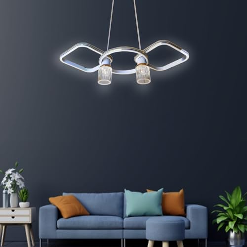Image of Chandelier Light for Living Room Ceiling, Modern Hanging Light for Dining Table /Home Decoration, Jhumar /Jhoomer for Hall Ceiling (Cool, Warm and Natural White)