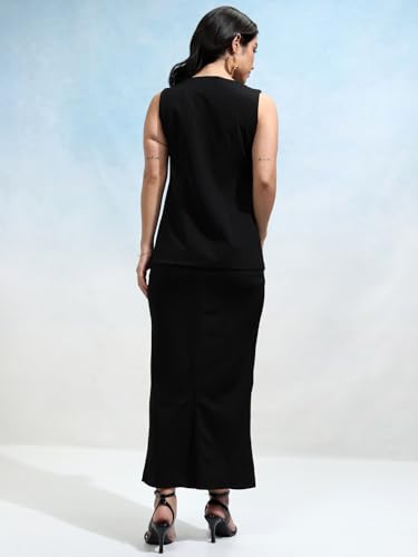 Image of Tokyo Talkies Women's Sleeveless Round Neck Solid Co-Ords| Co-Ords| Women Co-Ords| Stylish Co-Ords | Party Co-Ords