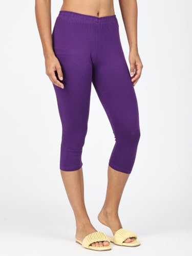 Image of Robinbosky Premium Stretchable Cotton Capri Legging for Women | Suitable for Formal wear & Casual wear | High-End Elastic Makes. The Leggings Squat Proof and Durable for Travel, Yoga, & Workout.