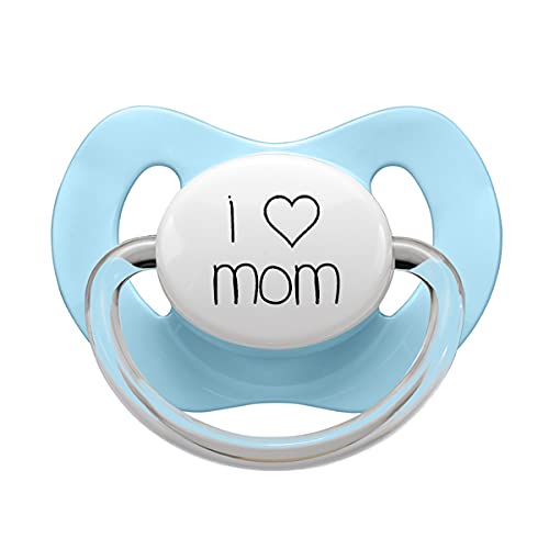 LittlemicoPacifier Soft Silicone Dummy Pacifier for Babies 5-18 Months, Baby Pacifiers, Best Pacifier for Breastfed Babies, Teat, Orthodontic Nipple, BPA-Free Silicone Binkies, 1-Count, I Love Mom