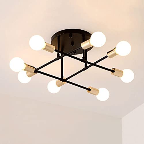 Plafonnier industriel classique en métal noble, lustre design aux finitions soignées