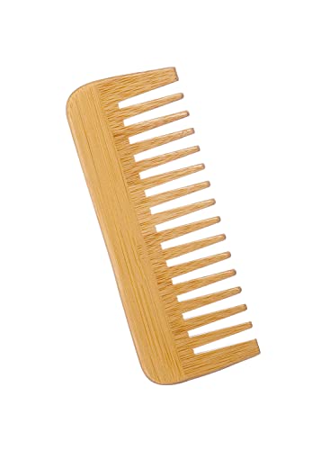 Wide-Tooth Bamboo Hair Detangling Comb (No Handle)