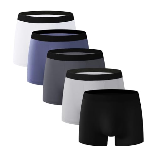 Anntry Men’s Boxer Shorts 5 Pack – Soft Stretch Breathable Quick-Dry Underwear Trunks, Mid-Rise for Sport & Everyday Wear, S–XXL