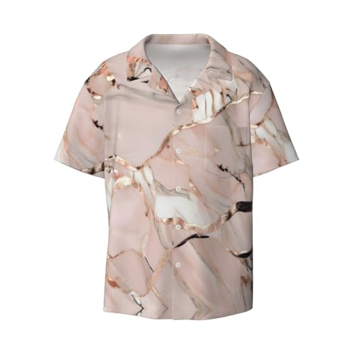 Chemise à manches courtes homme imprimé marbre avec poche poitrine fluide