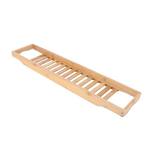 BRIGHTFUFU Bamboo Bathtub Rack Multi-Function Storage Rack Wooden Bathtub Tray Rustic Design
