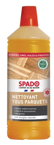 SPADO - Nettoyant tous parquets - Nettoie, embellit et parfume - Formule retarde le ré encrassement - Non glissant - Parfum cire d'abeille & miel - 97% ingrédients naturel - 1L - Fabriqué en France