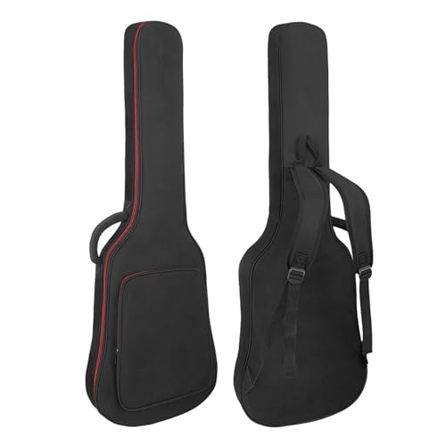 MUZNOTE Electric Guitar Case, Electric Guitar Bag Padded Electric Guitar Gig Bag 0.38 Inch Padding Soft Guitar Case with Neck Strap, Back Hanger Loop, Black
