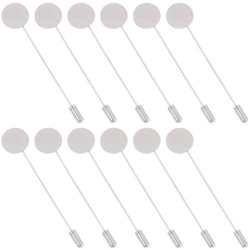 Beebeecraft 1 Caja con 70 alfileres de Solapa Planos Y Redondos 201 alfileres de Seguridad de Acero Inoxidable Plateados Broche Alfiler Aguja para Traje Corbata Sombrero Bufanda Insignia para Hacer