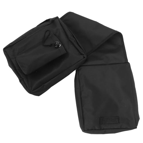 Bolsa lateral para motocicleta de gran capacidad con diseño resistente de poliéster negro
