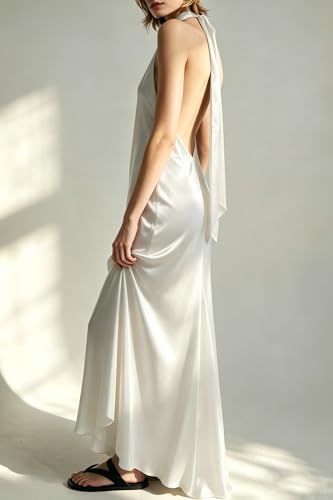 Image of Yiulangde Women's Backless Smocked Maxi Dress Sexy Spaghetti Strap Cut Out Flowy Beach Long Dress Vacation Casual Sundresses