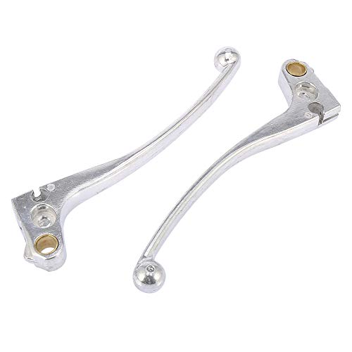 sourcing map 2Pcs Aluminio Cromado Maneta Izquierda Palanca del Embrague del Freno para Moto CBT