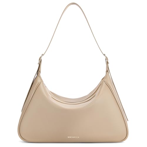 BOSTANTEN Cute Shoulder Hobo Bags for Women Trendy Leather Purses Adjustable Strap, Khaki