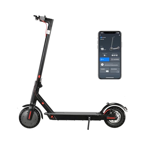 YIWMWIY Electric Kick Scooter Adults, 19 Mph, 21 Miles Range, Foldable, Black