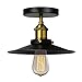 Produktbild Vintage Retro Regenschirm Deckenleuchte Retro Industrielle Metal Copperhead Deckenlampe E27 Küche Loft Bar Beleuchtung Barn Light (Schwarz 22cm)
