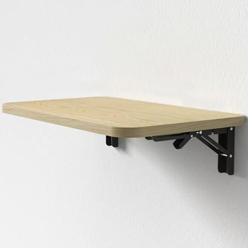 Table murale compacte en bois : étagère murale pliante pour studio et kitchenette