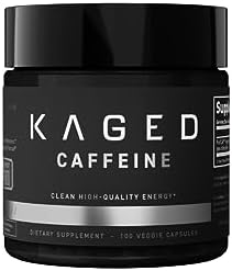 Kaged PurCaf Organic Caffeine Capsules, Energy Boost, No Jitters, 90% Pure Caffeine, 100 Caffeine Pills