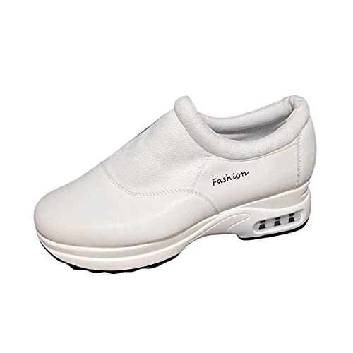 Sneakers pour femmes et bottes hautes noires à semelles épaisses de mode taille 37 blanc