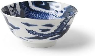 123kotobukijapanstoreJapanese Flying Dragon Ceramic 6 Inches Diameter Large Rice Bowl Donburi Soup Noodle or Serving Bowl{#J4891}J, Blue, 6 in diam. x 2.75 in h