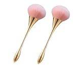 Powder blusher brush, small waist powder blusher brush, fluffy makeup brush, foundation make-up brush, professional daily makeup （2 PCS） (rose color)