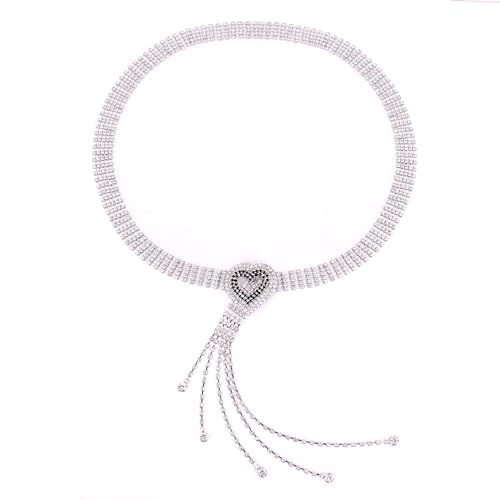 jascaela Diamond Chain Dress Belt Glitter Crystal Tassel Pendant Spaghetti Belt Rhinestone Chain Waist Belt2