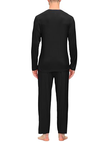 Image of JINSHI Men's Pajama Sets Soft Lightweight Sleepwear Nightwear with Pocket