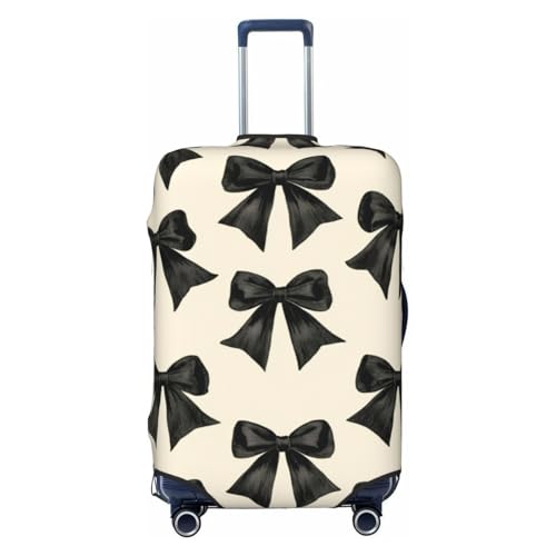 Black Coquette Bows Elastic Travel Luggage Covers Dustproof Scratch-Resistant Suitcase Protector Fit 22-24 Inch