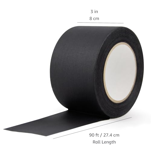 Image of Amazon Basics No Residue, Non-Reflective Gaffers Tape for Photography and Filming, Removable Strong Adhesive for Cords, 3 inch x 90 feet, Black