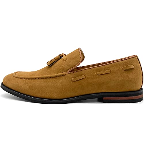 CMM Men's Suede Slippers Loafers Dress Shoes with Tassel Flats Slip-on Prom Loafer2
