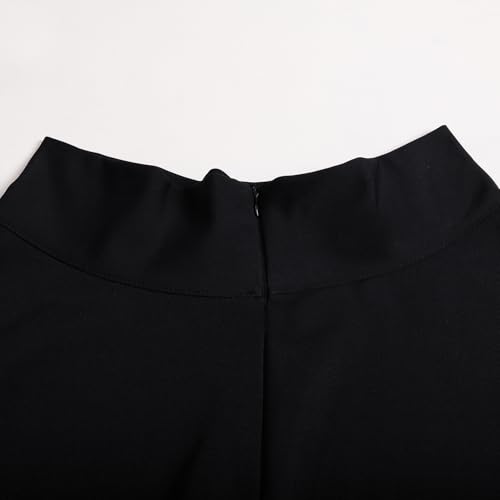 Women's High Waist A-Line Midi Skirt Casual Skater Flared Knee Length Skirts Plus Size4