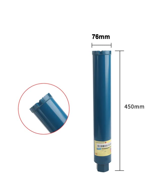 Image of Digital Craft Diamond Core Drill Bit 76mm x 450mm Long Wall Concrete Perforator Masonry Drilling. Wet Marble Granite Wall Drilling