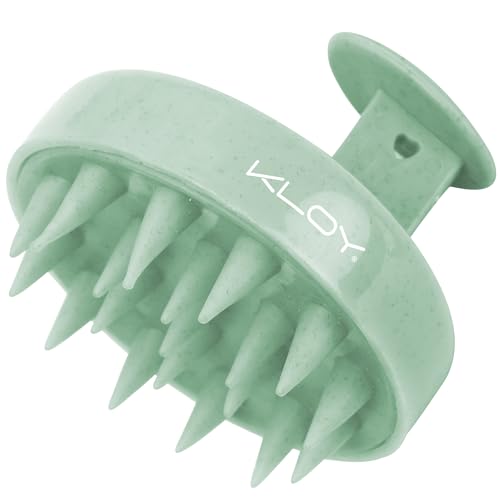 KLOY Round Hair Scalp Manual Massager Shampoo Hair Brush, Super Soft Bristles for Exfoliating, Anti-Dandruff (Light Green)