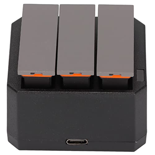 Cargador de 3 canales con 3 baterías de 1300 mAh para cámaras de acción