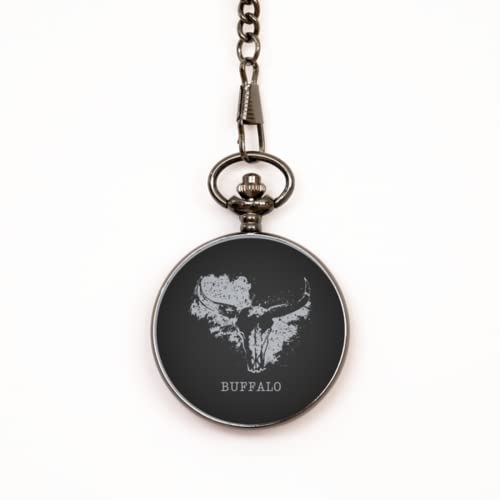 Magnificent Skull Head Longhorn Cow Pocket Watch | Animal Charm Pocket Watch. Never Fade. Adjustable. Family Pocket Watch. Christmas for him&her. Unique for Birthday, Valentine,