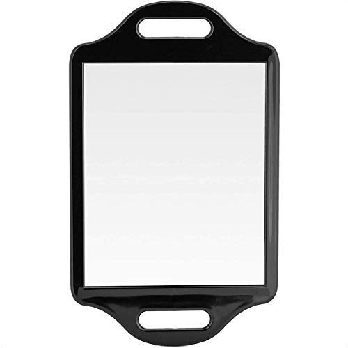 Mirrorvana XLarge Barber Hand Mirror with Double Comfy Handles, Professional Handheld Mirror for Salon and Barbershop (14” x 8.5”)