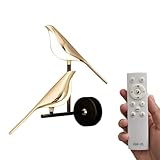 XQ-Gforward Bird Lamp Double Head Adjustable Wall Light, Golden Metal Rotating LED in Bird Shape for Bedroom & Living Room | Wall Mounted Fixture
