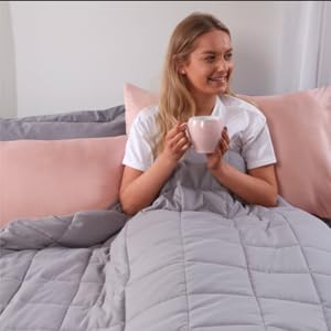 Brentfords Weighted Blanket 4kg for Adults Therapy Anti Anxiety Autism Insomnia Calming Stress Relief, Single - Silver Grey - 125 x 150cm - (Disclaimer Only suitable for age 3+ years)