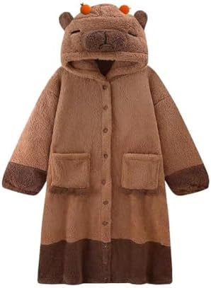 Xinlong Hoodie deken om aan te trekken, oversized, voor dames, met mouwen en capuchon, panda, dekentrui, uniseks, draagbare deken met dieren, mouwdeken, Stijl-10, One size