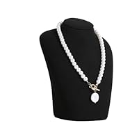 GemeShou Black necklace hanger organizer, Velvet jewelry stand holder, jewelry mannequin bust for selling, boutique store photography propss【Black-Medium height 20cm】