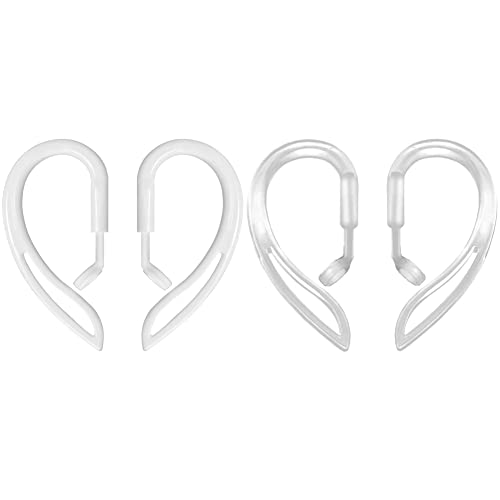 2 Pairs Ear Hook Compatible with AirPods Pro 3 2 1 Gen, YINVA Multi-Dimensional Adjustable Ear Holder (White+Transparent)